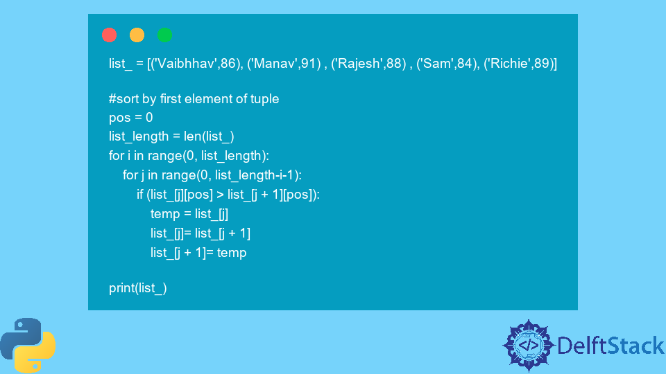 Sort List Of Tuples In Python Delft Stack